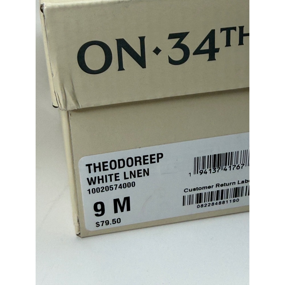 On 34th Women's Theodoree Espadrille Wedge Sandals White Linen Size 9M NWT/BOX - Picture 7 of 8